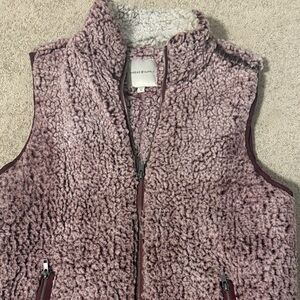 Women's Sherpa Vest in Pink/ Red